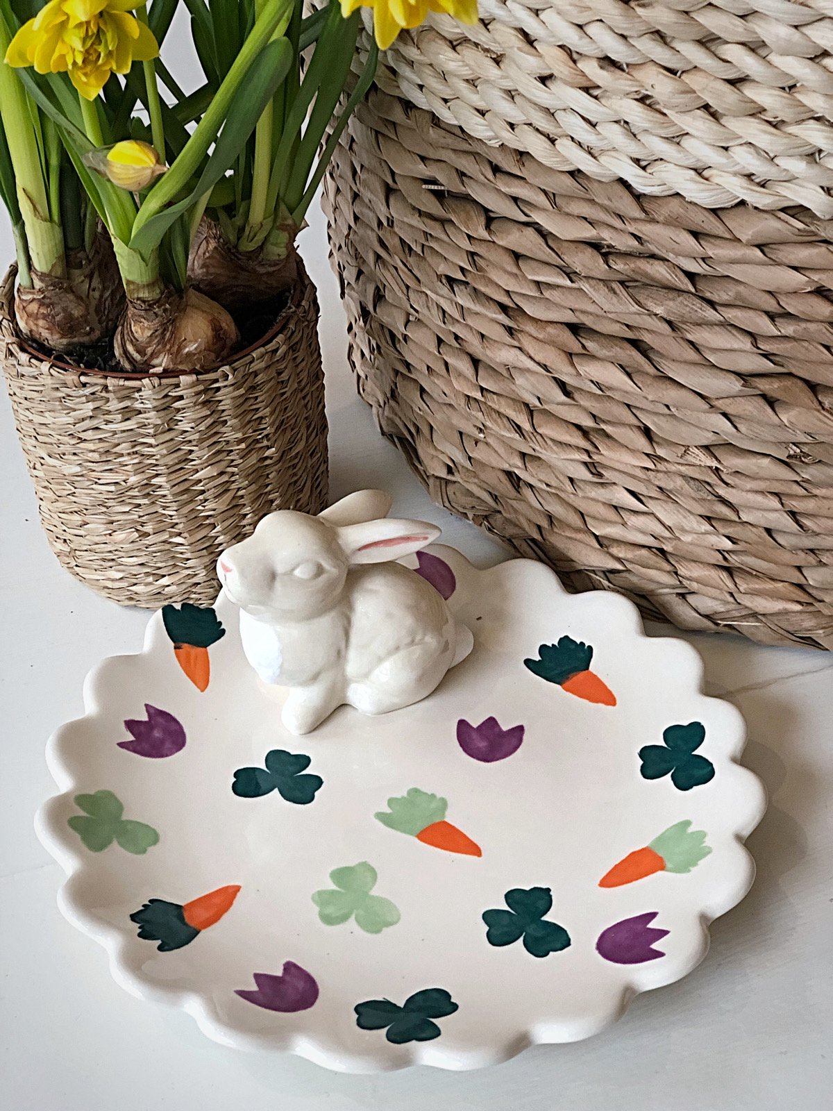 Kit kéramos maison_Kit PAQUES_Assiette LAPIN&TREFLE